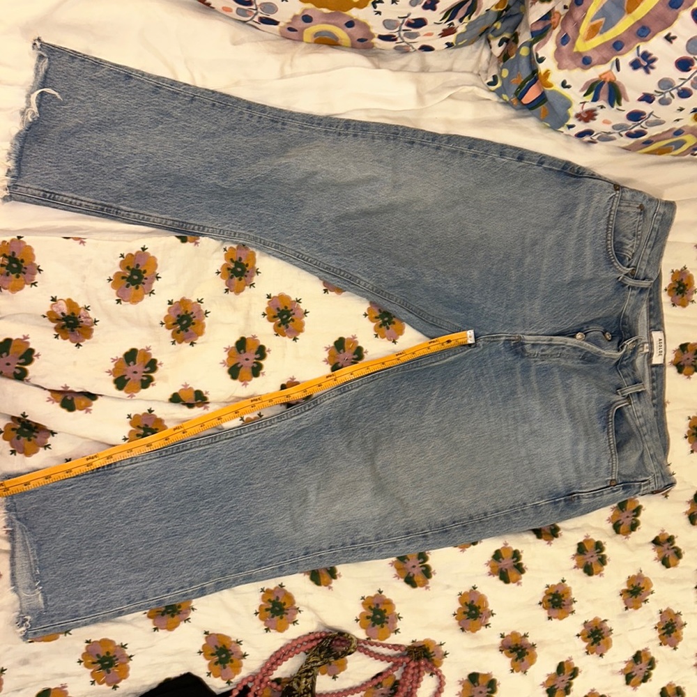 AGOLDE Riley High Rise Straight Crop Jeans Zephyr Wash, 33
